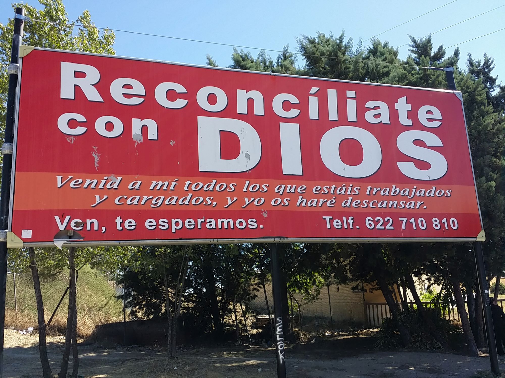Billboard saying 