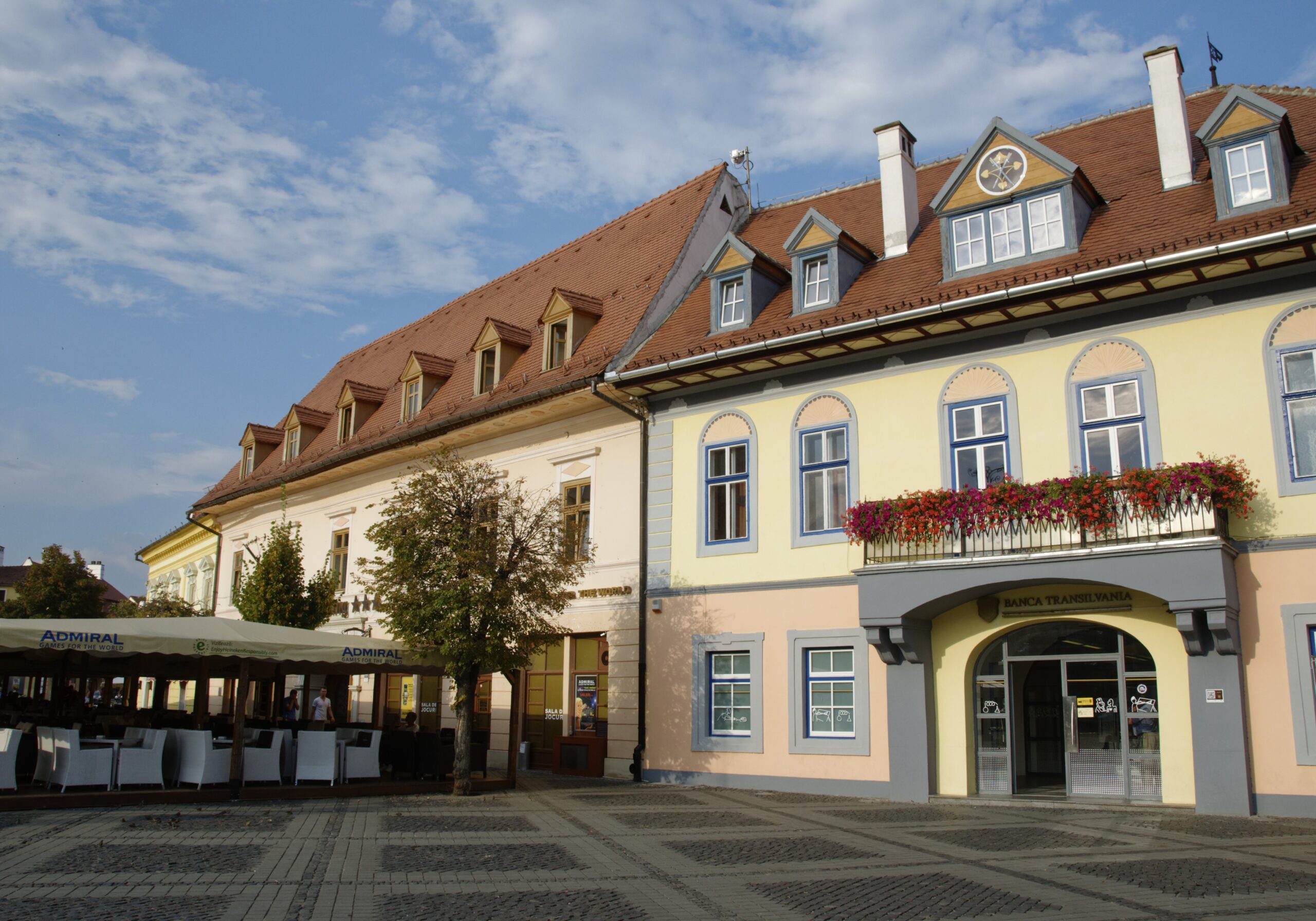 Buildings on a square in Sibiu, Romania